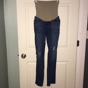 Dark wash maternity jeans